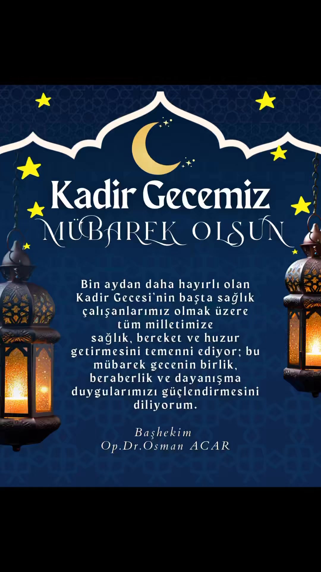 Afyonkarahisar Devlet Hastanesi'nden Anlamlı Kadir Gecesi Programı