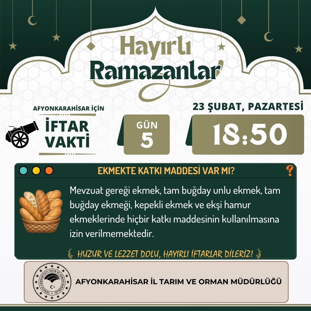 Afyonkarahisar İçin İftar Vakti