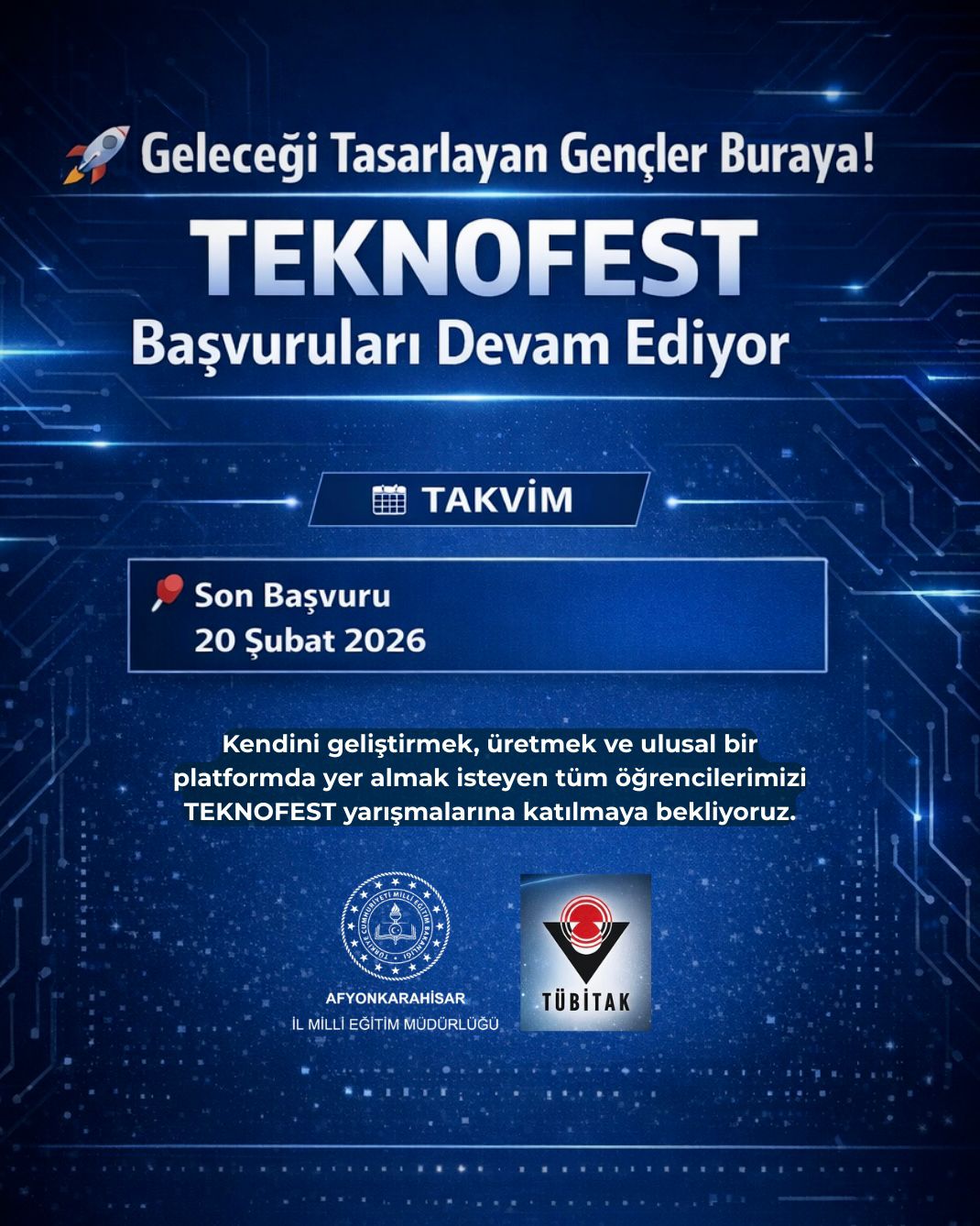 Afyonkarahisar İl Milli Eğitim Müdürlüğü'nden TEKNOFEST Katılım Çağrısı