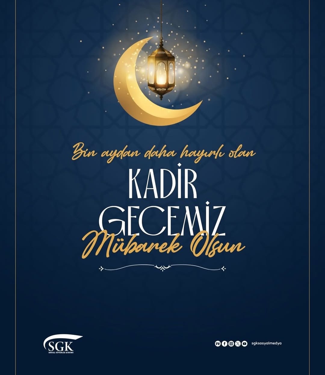 Afyonkarahisar Sgk İl Müdürlüğü'nden Kadir Gecesi Mesajı