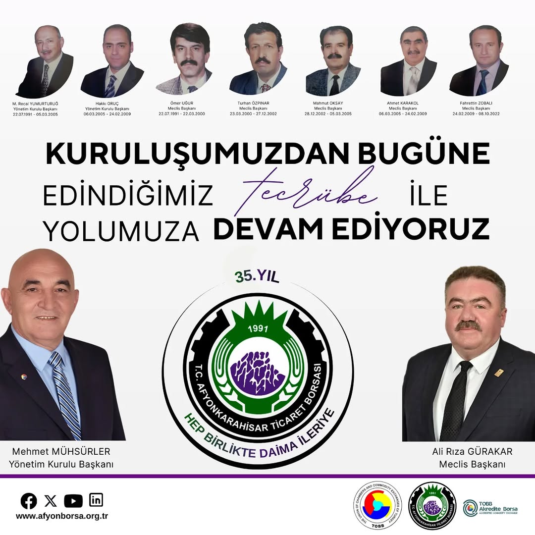 Afyonkarahisar Ticaret Borsası'nın 35. Yıl Kutlaması