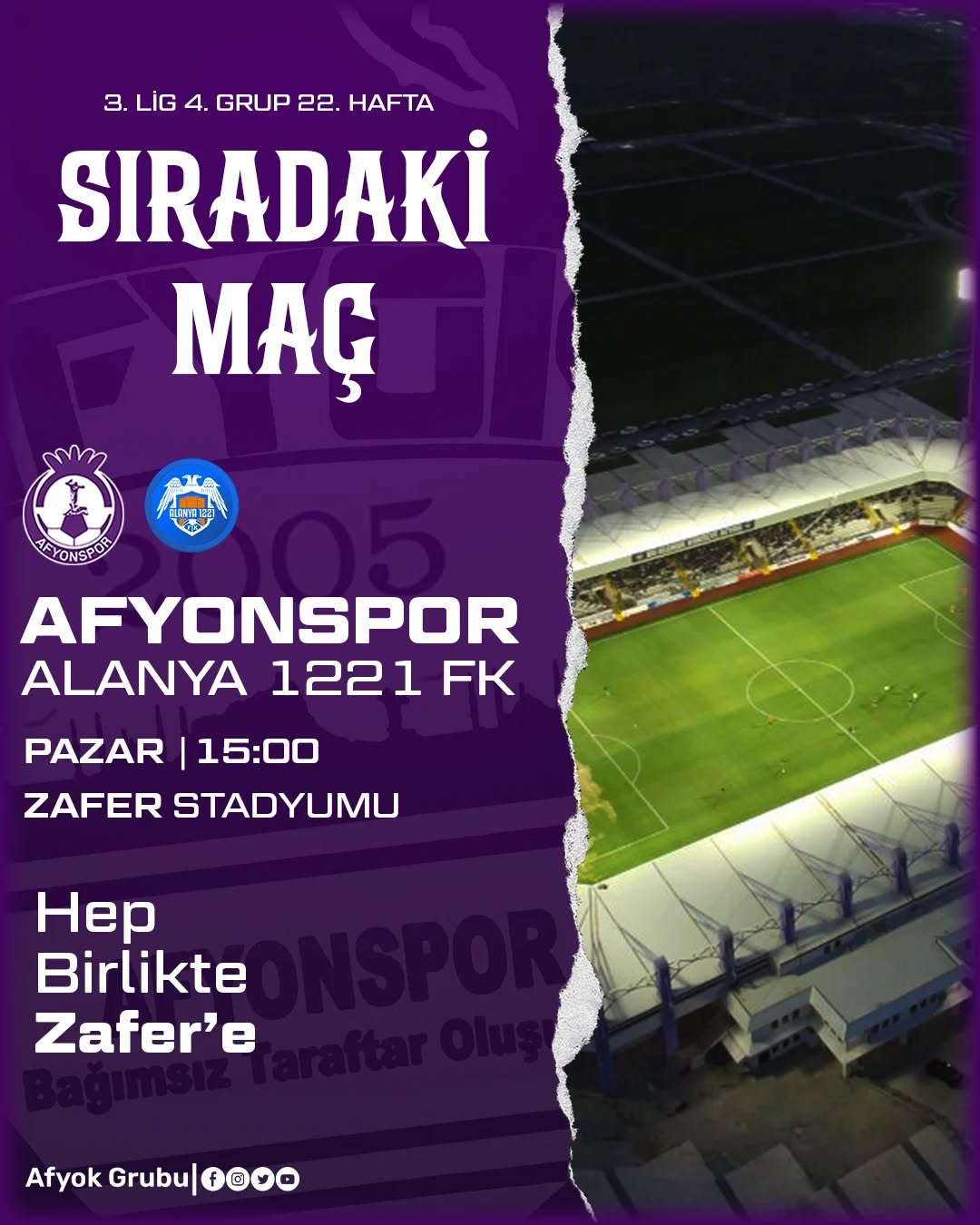 Afyonspor'un Alanya 1221 FK ile Oynayacağı Maçın Detayları