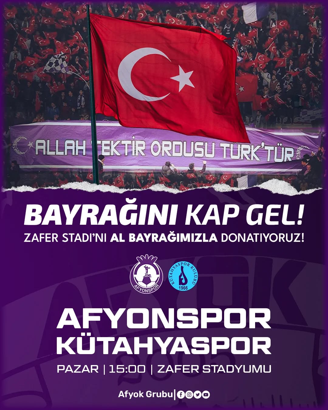 Afyonspor, Zafer Stadı'nı Türk Bayrağı ile Donatıyor!