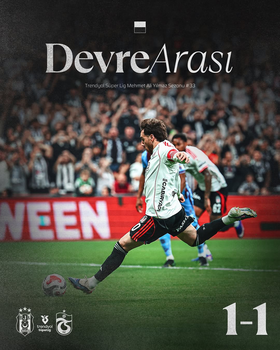 Beşiktaş 1-1 Trabzonspor Maçında İlk Yarı Berabere Bitti