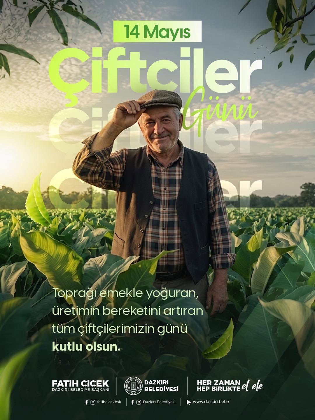 Dazkırı Belediye Başkanı Fatih Çiçek'ten Çiftçilere Dünya Çiftçiler Günü Kutlaması