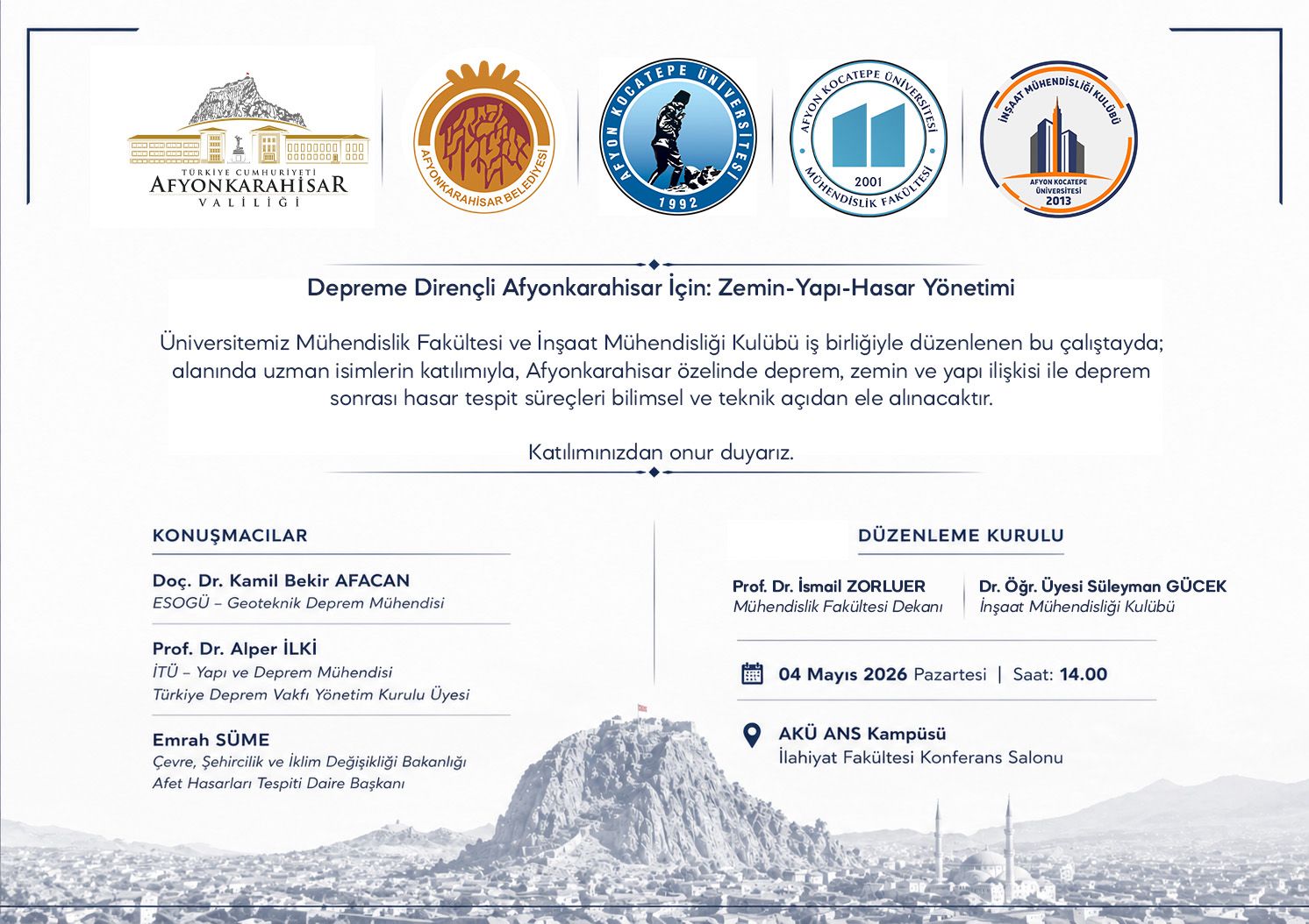 Depreme Dirençli Afyonkarahisar İçin Birlikteyiz