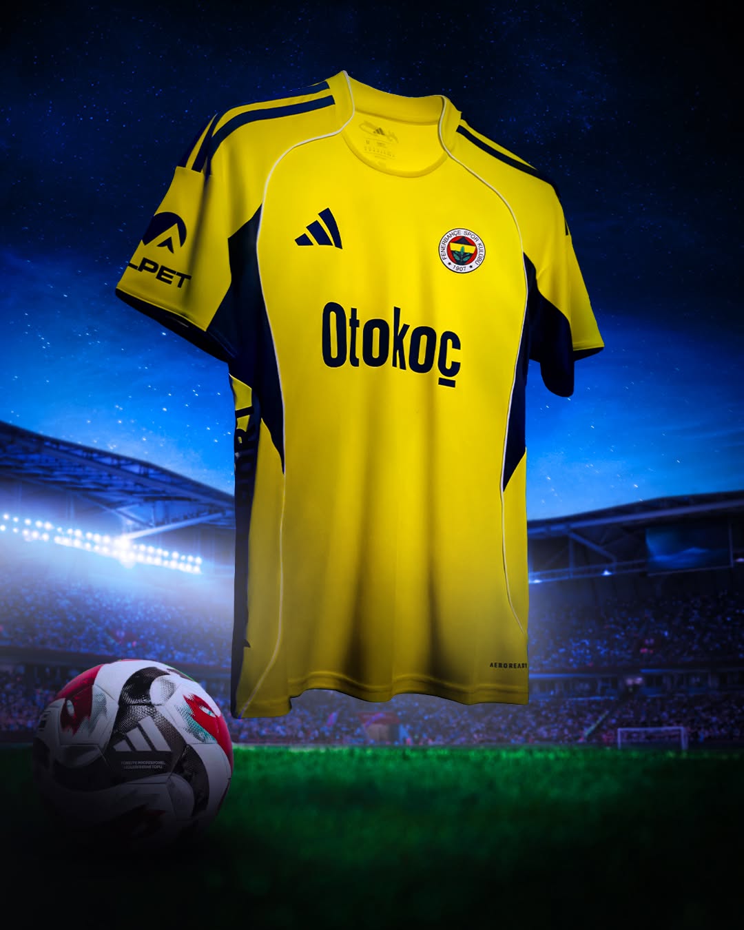 Fenerbahçe, Adidas Türkiye ve Fenerium İş Birliğiyle Sarı Forma ve Şortla Sahada!