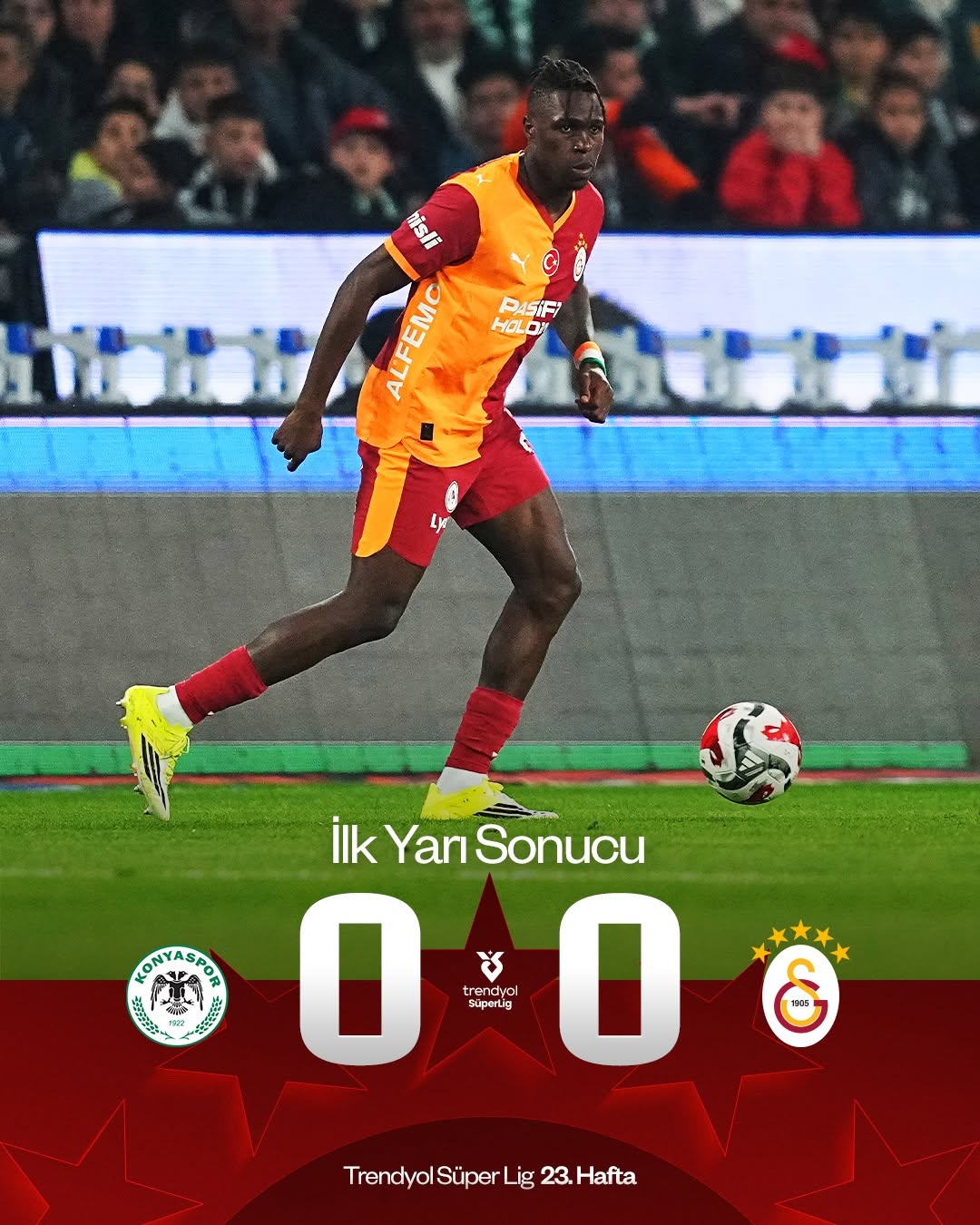 Galatasaray Beraberlikle Devre Arasına Girdi: T. Konyaspor 0-0 Galatasaray