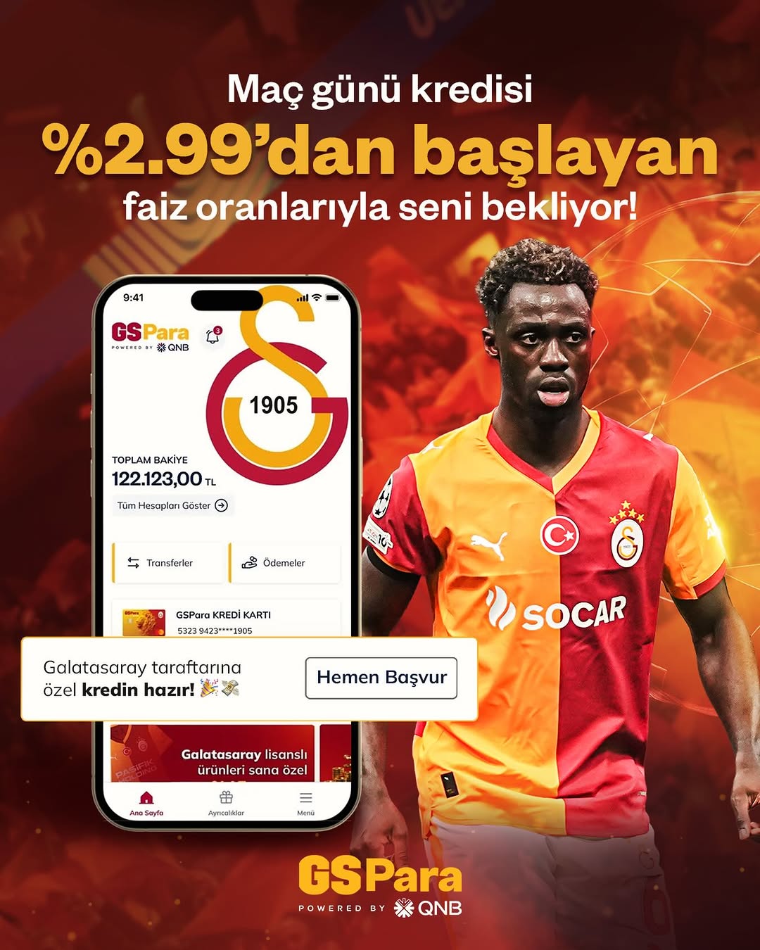 Galatasaray Spor Kulübü Şampiyonlar Ligi'ne Özel Kredi Fırsatını Duyurdu