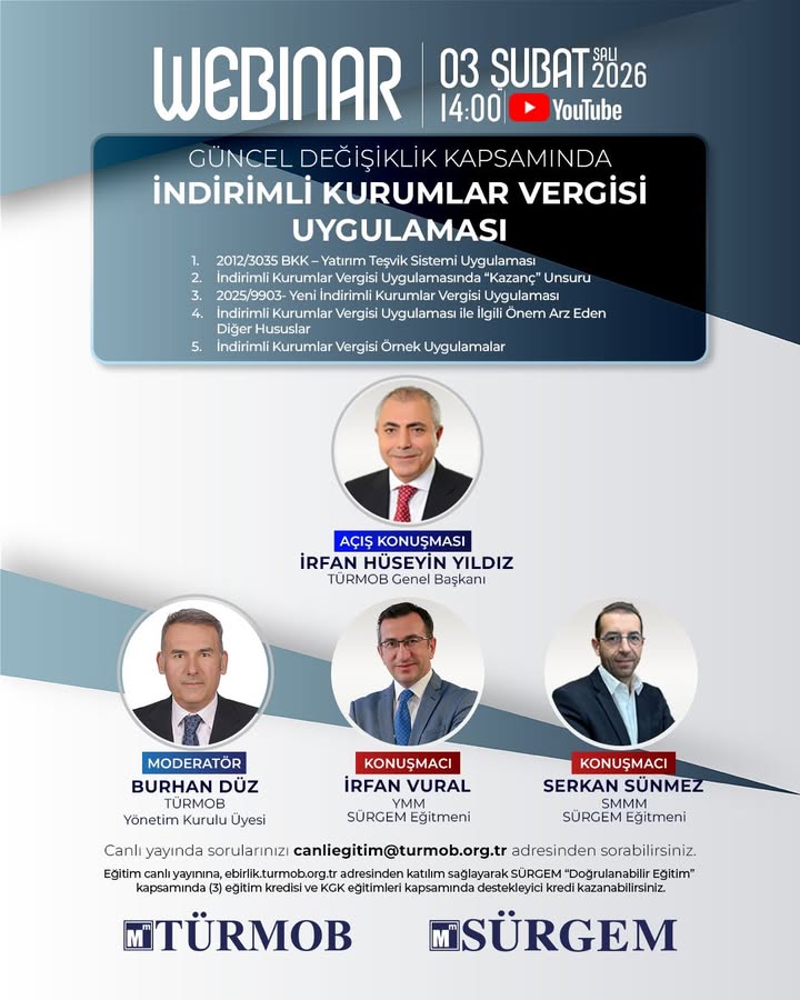 Güncel Değişiklik Kapsamında İndirimli Kurumlar Vergisi Uygulaması | WEBINAR