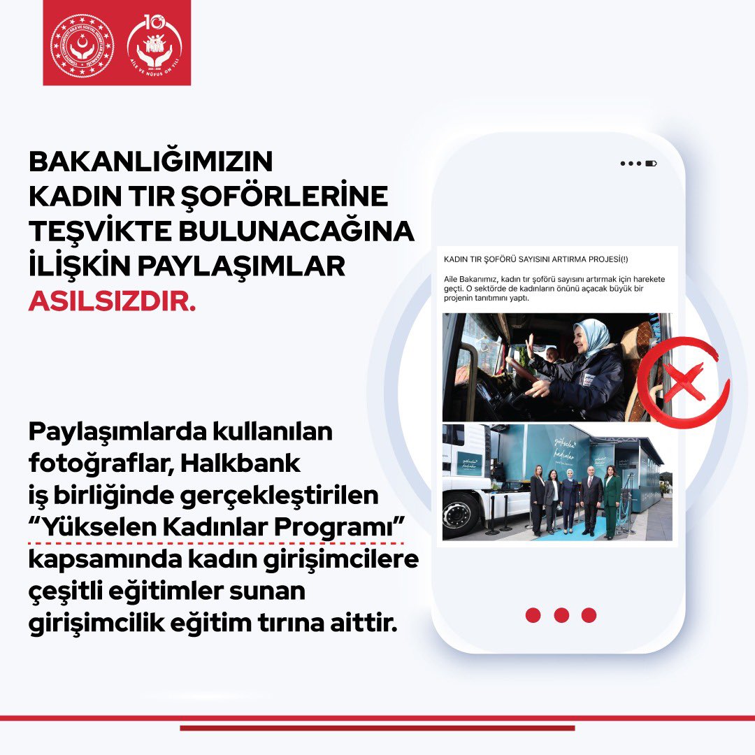 Kadın kamyon şoförlerine teşvik iddiaları yalanlandı