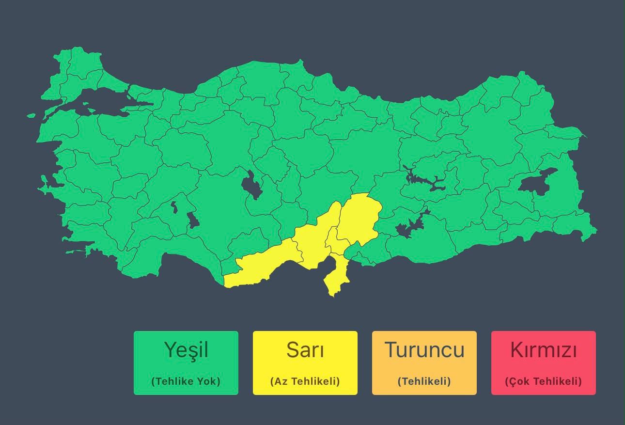 Mersin ve çevresinde yoğun yağış uyarısı
