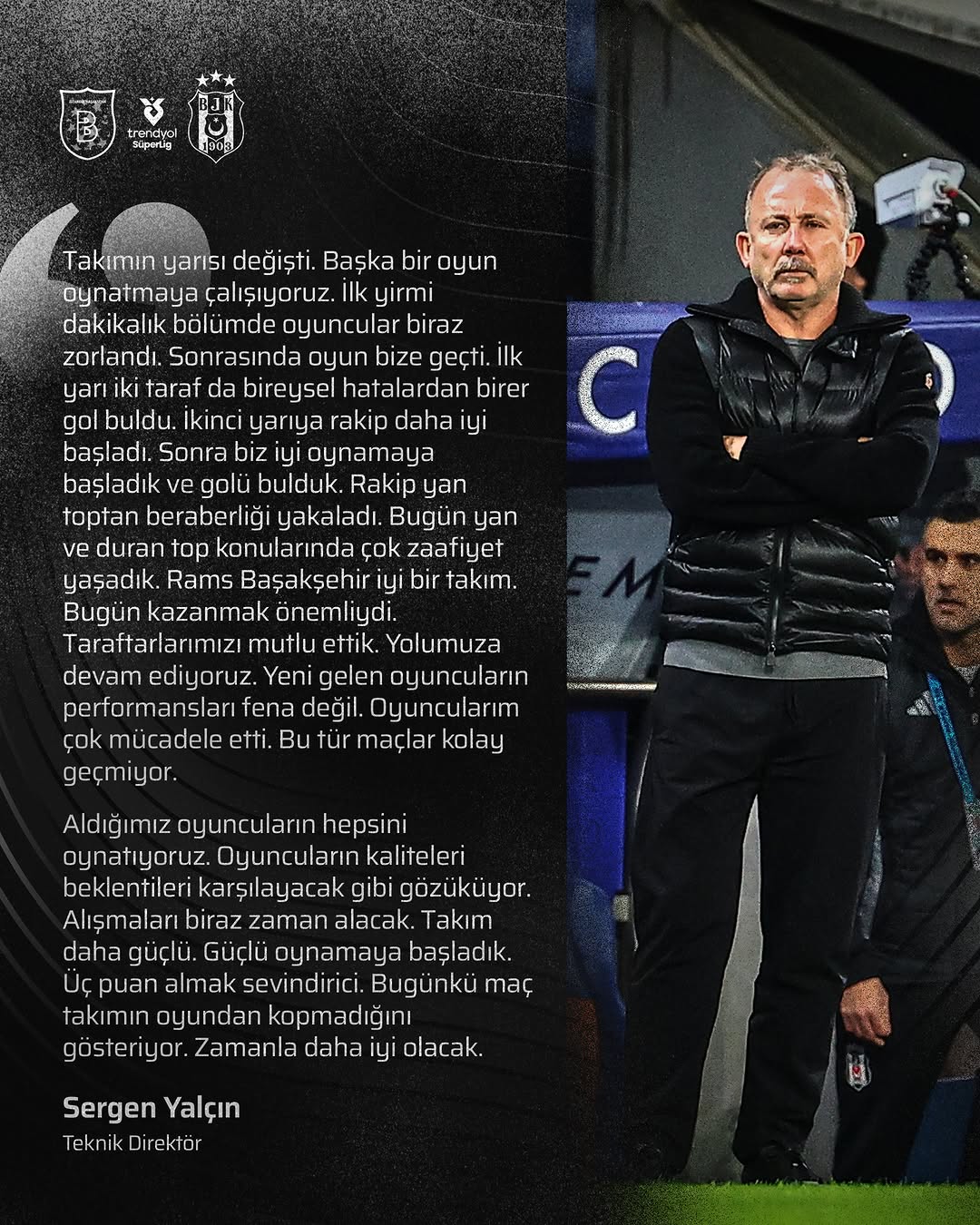 Sergen Yalçın'dan Maç Değerlendirmesi: 'Oyuncular Mücadele Etti'