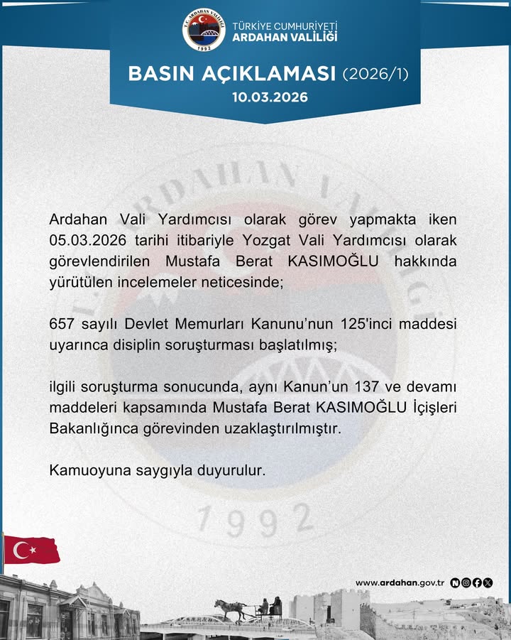Türkiye Cumhuriyeti İçişleri Bakanlığı'ndan Basın Açıklaması