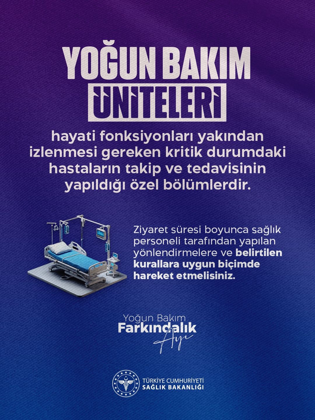 Yoğun bakım üniteleri kritik hasta takibi için önem taşıyor
