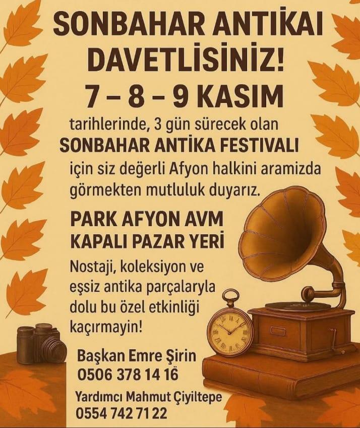 Afyonkarahisar da Sonbahar Antika Festivali Başlıyor