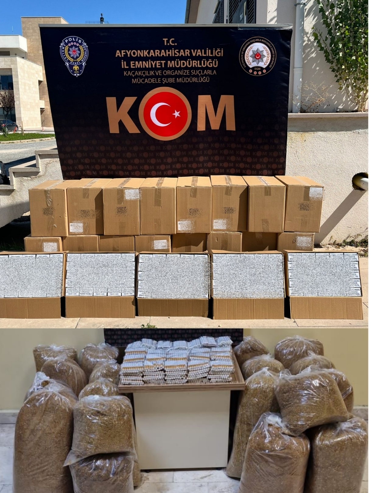 Afyonkarahisar’da Kaçakçılık Operasyonu: 210 Bin Makaron ve 85 Kilo Tütün Ele Geçirildi